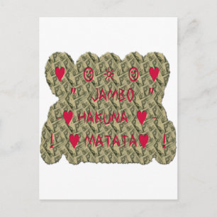 Hakuna Matata Talk Money Art Print Design Briefkaart