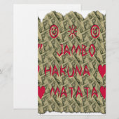 Hakuna Matata Talk Money Art Print Design Briefpapier (Voorkant / Achterkant)