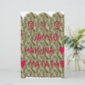 Hakuna Matata Talk Money Art Print Design Briefpapier (Staand voorkant)