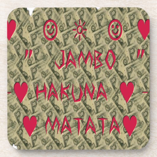 Hakuna Matata Talk Money Art Print Design Drankjes Onderzetter (Voorkant)
