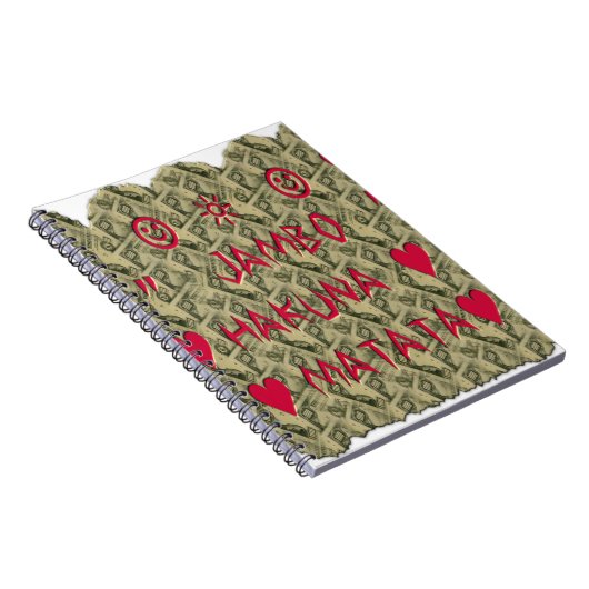 Hakuna Matata Talk Money Art Print Design Notitieboek (Rechterzijde)