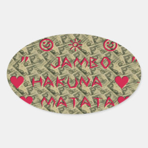 Hakuna Matata Talk Money Art Print Design Ovale Sticker