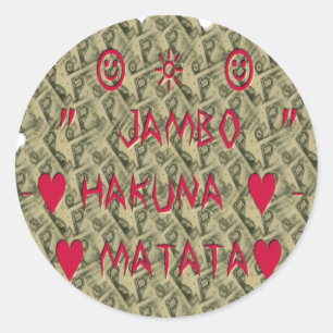 Hakuna Matata Talk Money Art Print Design Ronde Sticker