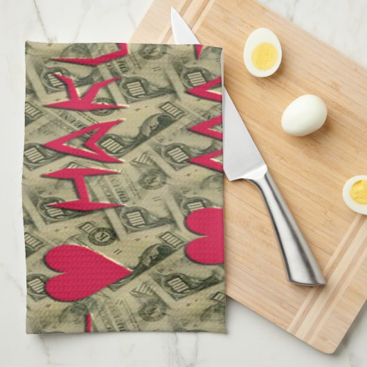 Hakuna Matata Talk Money Art Print Design Theedoek (Quarter Fold)