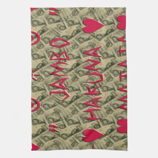 Hakuna Matata Talk Money Art Print Design Theedoek (Verticaal)