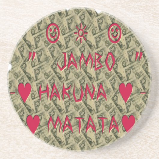 Hakuna Matata Talk Money Art Print Design Zandsteen Onderzetter (Voorkant)
