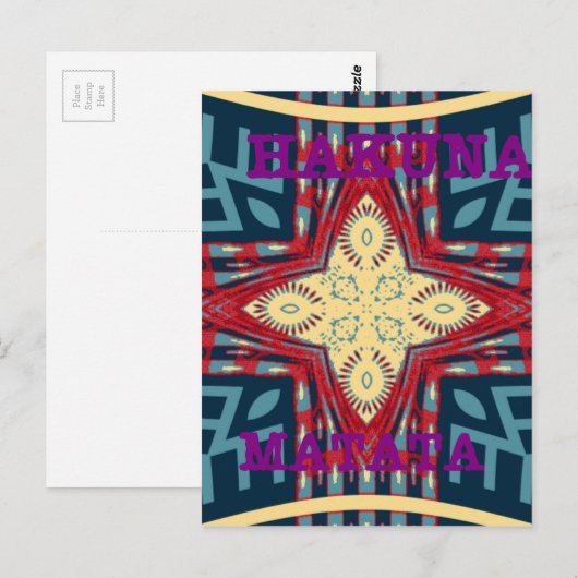 Hakuna Matata Tekst Hoop Abstracte kunst Print Des Briefkaart (Voorkant / Achterkant)