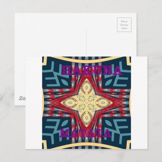 Hakuna Matata Tekst Hoop Abstracte kunst Print Des Briefkaart (Voorkant / Achterkant)