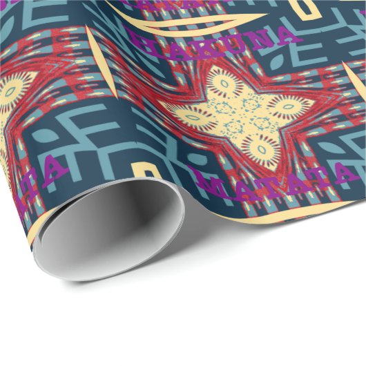 Hakuna Matata Tekst Hoop Abstracte kunst Print Des Cadeaupapier (Rol Hoek)