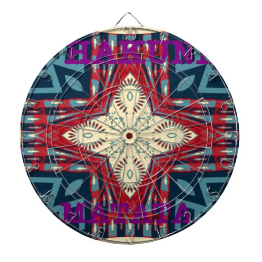 Hakuna Matata Tekst Hoop Abstracte kunst Print Des Dartbord (Voorkant)