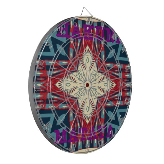 Hakuna Matata Tekst Hoop Abstracte kunst Print Des Dartbord (Voorkant Links)