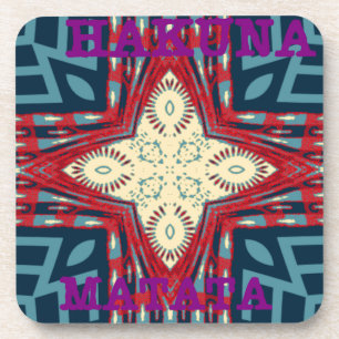 Hakuna Matata Tekst Hoop Abstracte kunst Print Des Drankjes Onderzetter