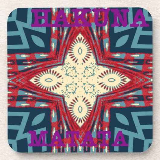 Hakuna Matata Tekst Hoop Abstracte kunst Print Des Drankjes Onderzetter (Voorkant)