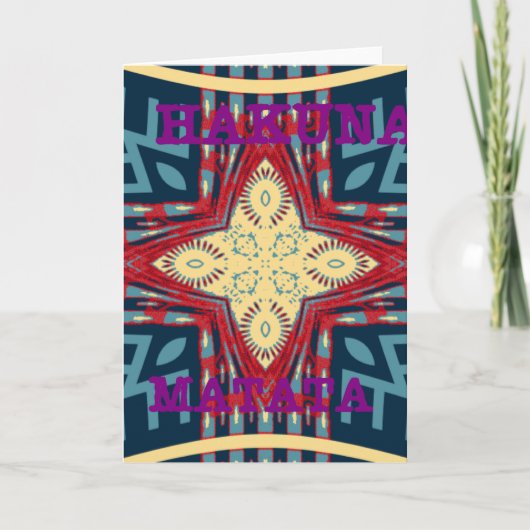 Hakuna Matata Tekst Hoop Abstracte kunst Print Des Kaart (Voorkant)