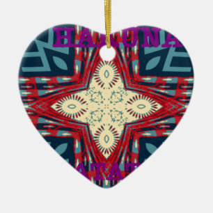 Hakuna Matata Tekst Hoop Abstracte kunst Print Des Keramisch Ornament