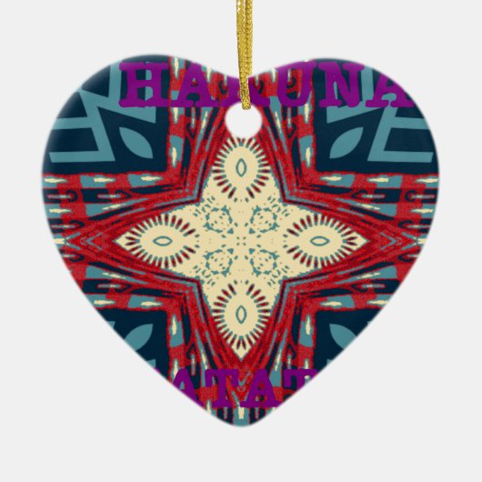 Hakuna Matata Tekst Hoop Abstracte kunst Print Des Keramisch Ornament (Voorkant)