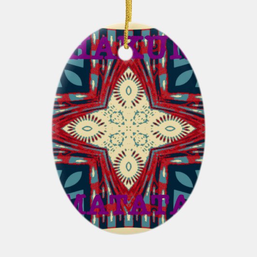 Hakuna Matata Tekst Hoop Abstracte kunst Print Des Keramisch Ornament (Voorkant)