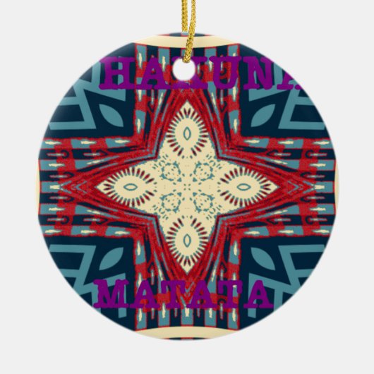 Hakuna Matata Tekst Hoop Abstracte kunst Print Des Keramisch Ornament (Voorkant)