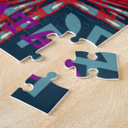 Hakuna Matata Tekst Hoop Abstracte kunst Print Des Legpuzzel (Zijkant)