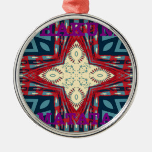 Hakuna Matata Tekst Hoop Abstracte kunst Print Des Metalen Ornament