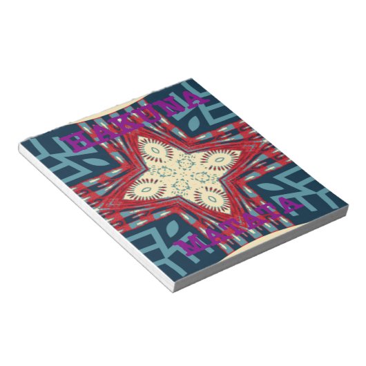 Hakuna Matata Tekst Hoop Abstracte kunst Print Des Notitieblok (Schuin)