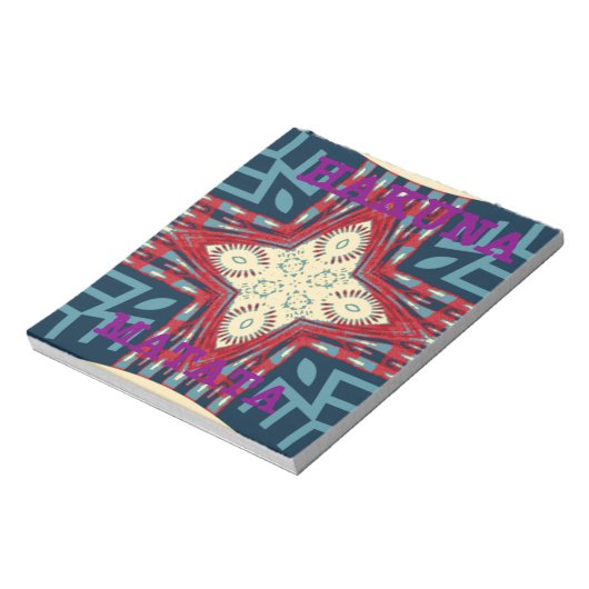 Hakuna Matata Tekst Hoop Abstracte kunst Print Des Notitieblok (Linkerzijde)