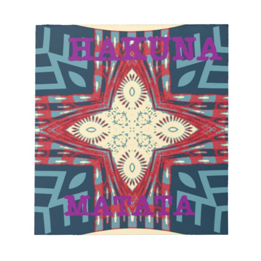 Hakuna Matata Tekst Hoop Abstracte kunst Print Des Notitieblok (Voorkant)