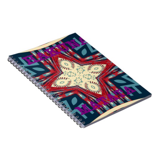 Hakuna Matata Tekst Hoop Abstracte kunst Print Des Notitieboek (Rechterzijde)