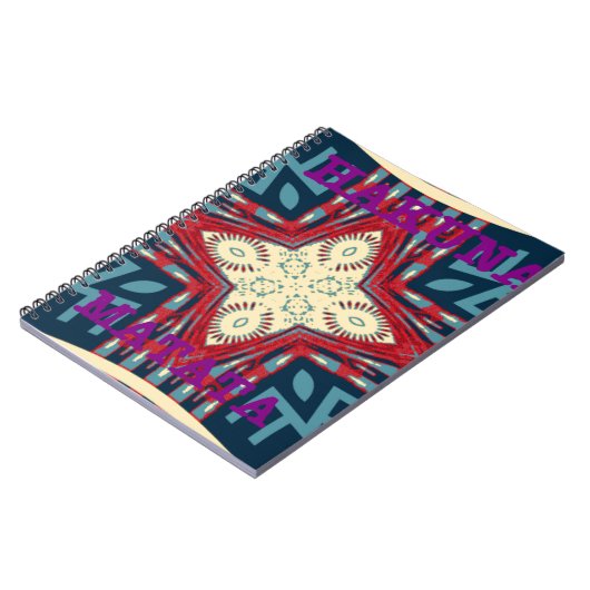 Hakuna Matata Tekst Hoop Abstracte kunst Print Des Notitieboek (Linkerzijde)