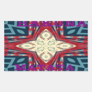 Hakuna Matata Tekst Hoop Abstracte kunst Print Des Rechthoekige Sticker