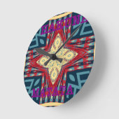 Hakuna Matata Tekst Hoop Abstracte kunst Print Des Ronde Klok (Hoek)