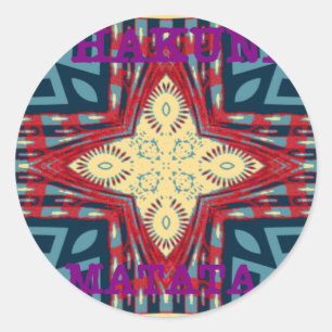 Hakuna Matata Tekst Hoop Abstracte kunst Print Des Ronde Sticker