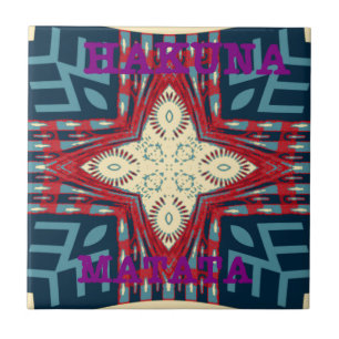 Hakuna Matata Tekst Hoop Abstracte kunst Print Des Tegeltje