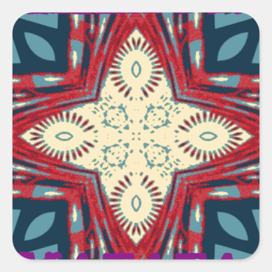 Hakuna Matata Tekst Hoop Abstracte kunst Print Des Vierkante Sticker (Voorkant)