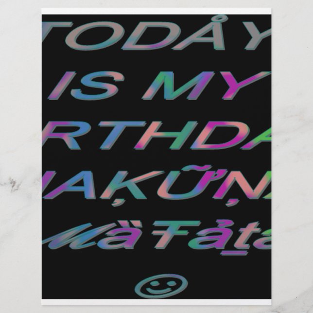 Hakuna Matata Today is mijn verjaardag Hakuna Mata (Voorkant)