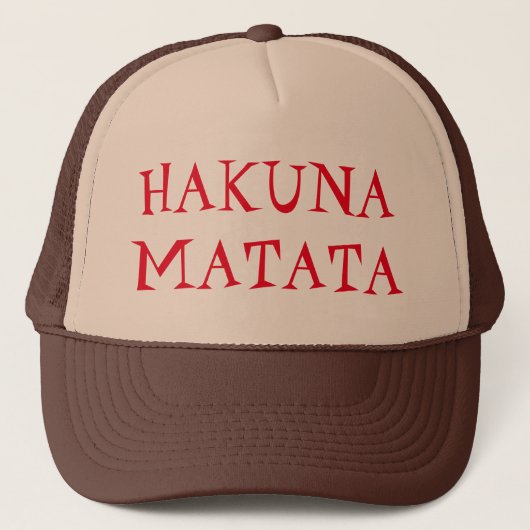 Hakuna Matata Trucker Hat Trucker Pet (Voorkant)