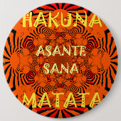 Hakuna Matata, uniek uitzonderlijk bedankt Ronde Button 6,0 Cm (Voorkant)