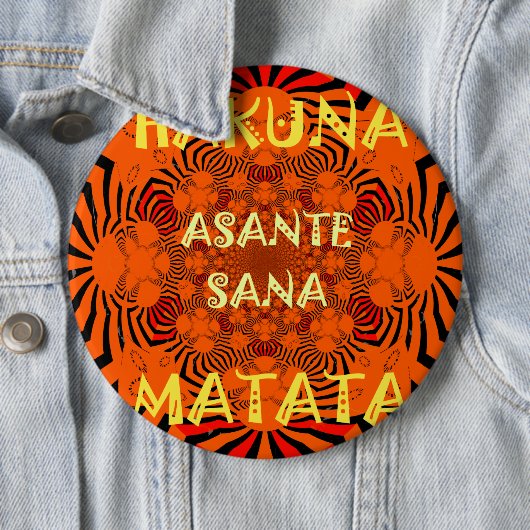 Hakuna Matata, uniek uitzonderlijk bedankt Ronde Button 6,0 Cm (In situ)