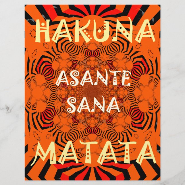 Hakuna Matata, uniek uitzonderlijk nieuwste patter (Voorkant)