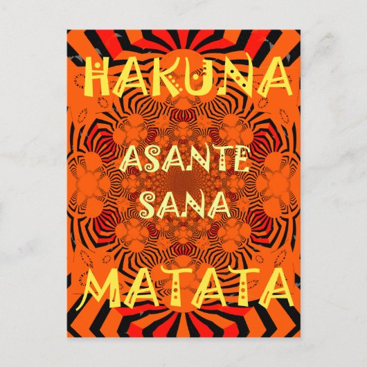 Hakuna Matata, uniek uitzonderlijk nieuwste patter Briefkaart (Voorkant)