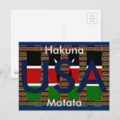 Hakuna Matata USA Kenya Black red green Briefkaart (Voorkant / Achterkant)