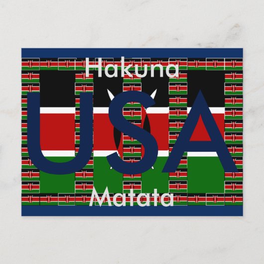 Hakuna Matata USA Kenya Black red green Briefkaart (Voorkant)