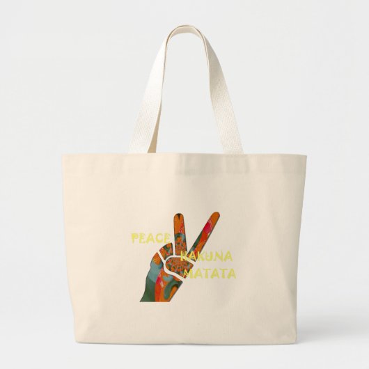 Hakuna Matata Vrede Grote Tote Bag (Voorkant)