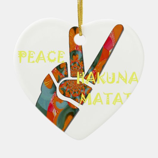 Hakuna Matata Vrede Keramisch Ornament (Voorkant)