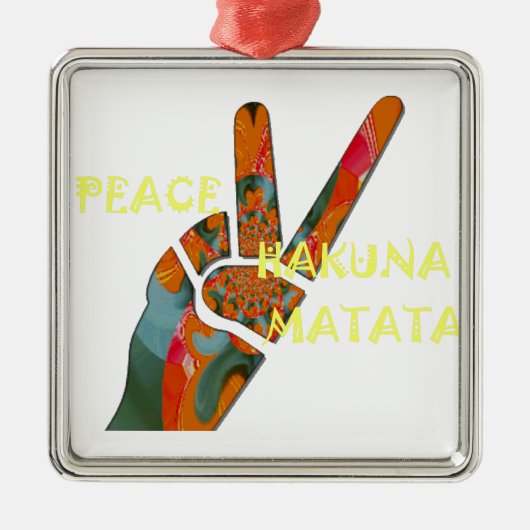 Hakuna Matata Vrede Metalen Ornament (Voorkant)