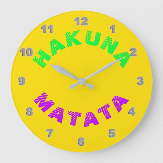 Hakuna Matata Wall Clock Grote Klok (Voorkant)
