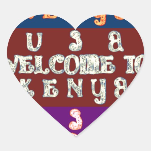 Hakuna Matata Welkom in Kenya.png Hart Sticker (Voorkant)