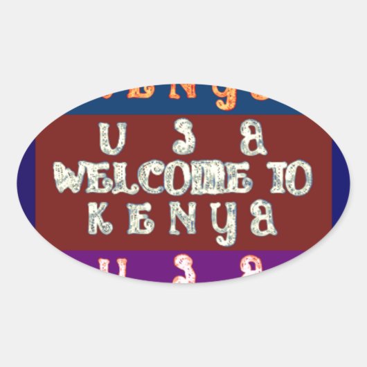Hakuna Matata Welkom in Kenya.png Ovale Sticker (Voorkant)