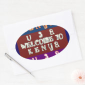 Hakuna Matata Welkom in Kenya.png Ovale Sticker (Envelop)