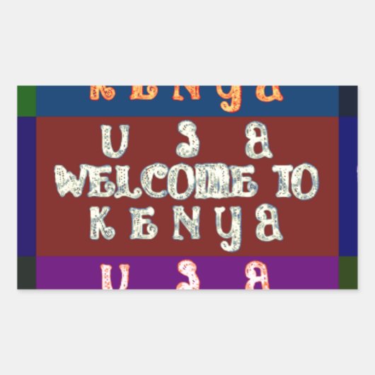 Hakuna Matata Welkom in Kenya.png Rechthoekige Sticker (Voorkant)